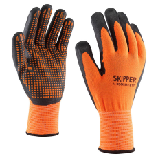  Poliészter/spandex szerelőkesztyű nitril mártással (SKIPPER)
