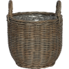  Polirattan fogantyús kosár átmérő 27,5 cm átmérő x 31,5 cm szürke