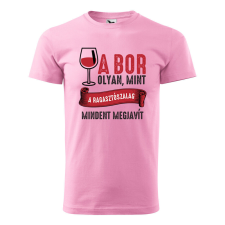 Póló A bor olyan mint a ragasztószalag mintával - Rózsaszín XL méretben ajándéktárgy