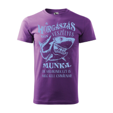 Póló A horgászás egy veszélyes munka mintával - Lila XL méretben ajándéktárgy