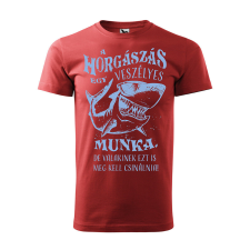 Póló A horgászás egy veszélyes munka mintával - Terrakotta M méretben ajándéktárgy