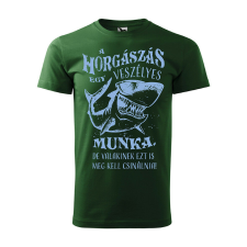 Póló A horgászás egy veszélyes munka mintával - Zöld XXXL méretben ajándéktárgy