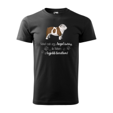  Póló Angol bulldog  mintával Fekete 4XL egyedi ajándék