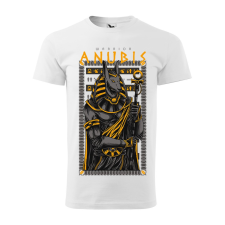  Póló Anubis  mintával Fehér 3XL egyedi ajándék