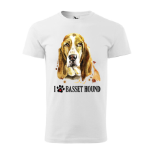 Póló Basset hound mintával - Fehér XXXL méretben ajándéktárgy