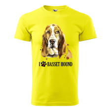  Póló Basset hound  mintával Sárga 4XL egyedi ajándék