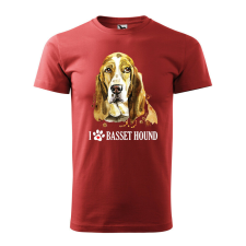 Póló Basset hound mintával - Terrakotta L méretben ajándéktárgy