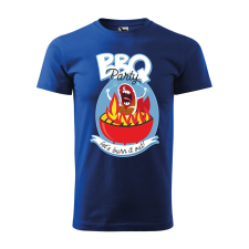 Póló BBQ party mintával - Kék M méretben ajándéktárgy