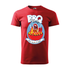 Póló BBQ party mintával - Piros XXL méretben ajándéktárgy