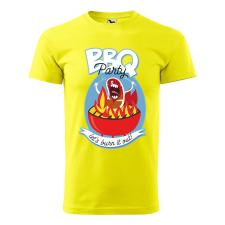 Póló BBQ party mintával - Sárga XXL méretben ajándéktárgy