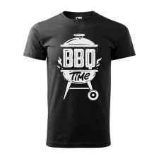  Póló BBQ time  mintával Fekete 3XL egyedi ajándék