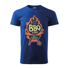 Póló BBQ time mintával - Kék M méretben v2 ajándéktárgy