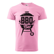 Póló BBQ time mintával - Rózsaszín S méretben v1 ajándéktárgy