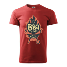 Póló BBQ time mintával - Terrakotta M méretben v2 ajándéktárgy