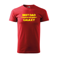 Póló Best dad in the galaxy mintával - Piros M méretben ajándéktárgy
