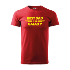  Póló Best dad in the galaxy mintával - Piros XXL méretben ajándéktárgy