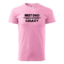 Póló Best dad in the galaxy mintával - Rózsaszín XXL méretben ajándéktárgy