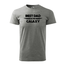  Póló Best dad in the galaxy  mintával Szürke S egyedi ajándék