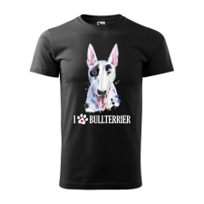  Póló Bullterrier  mintával Fekete S egyedi ajándék