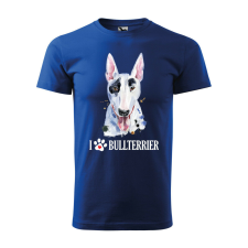 Póló Bullterrier mintával - Kék M méretben v2 ajándéktárgy