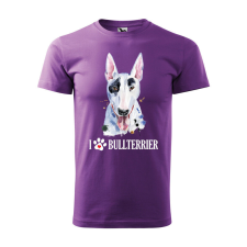 Póló Bullterrier mintával - Lila XL méretben v2 ajándéktárgy