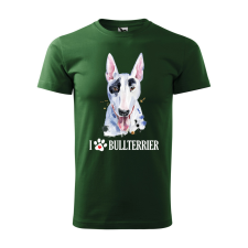  Póló Bullterrier  mintával Zöld XL egyedi ajándék