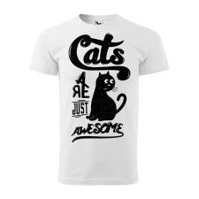  Póló Cats  mintával Fehér S egyedi ajándék
