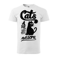 Póló Cats mintával - Fehér S méretben ajándéktárgy