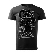  Póló Cats  mintával Fekete S egyedi ajándék