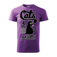 Póló Cats mintával - Lila S méretben ajándéktárgy