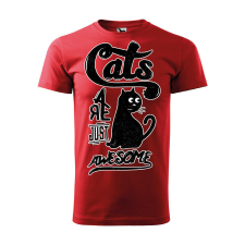 Póló Cats mintával - Piros S méretben ajándéktárgy
