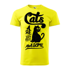  Póló Cats mintával - Sárga XXL méretben ajándéktárgy