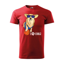 Póló Corgi mintával - Piros XL méretben v2 ajándéktárgy