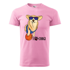 Póló Corgi mintával - Rózsaszín M méretben v2 ajándéktárgy