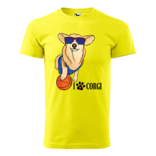 Póló Corgi mintával - Sárga XXL méretben v2 ajándéktárgy