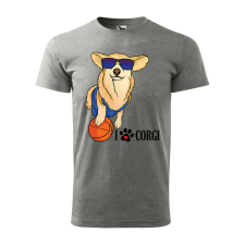 Póló Corgi mintával - Szürke M méretben v2 ajándéktárgy