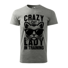 Póló Crazy cat mintával - Szürke XXXL méretben ajándéktárgy