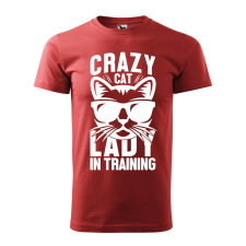 Póló Crazy cat mintával - Terrakotta XXL méretben ajándéktárgy