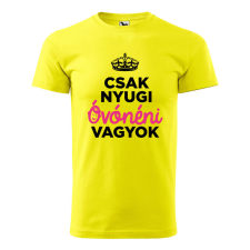 Póló Csak nyugi óvónéni vagyok mintával - Sárga XXL méretben ajándéktárgy