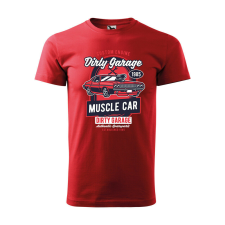 Póló Dirty Garage mintával - Piros XXXL méretben ajándéktárgy