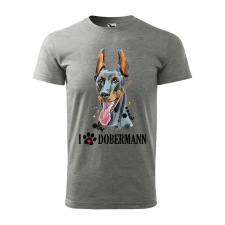 Póló Dobermann mintával - Szürke L méretben v2 ajándéktárgy