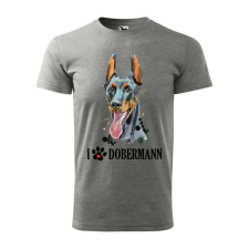 Póló Dobermann mintával - Szürke M méretben v2 ajándéktárgy