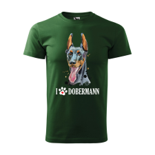  Póló Dobermann  mintával Zöld 4XL egyedi ajándék