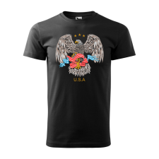  Póló Eagle  mintával Fekete M egyedi ajándék