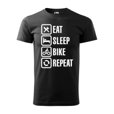  Póló Eat sleep bike repeat  mintával Fekete L egyedi ajándék