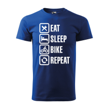  Póló Eat sleep bike repeat  mintával Kék 4XL egyedi ajándék