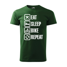  Póló Eat sleep bike repeat  mintával Zöld L egyedi ajándék