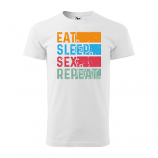  Póló Eat sleep sex repeat  mintával Fehér L egyedi ajándék