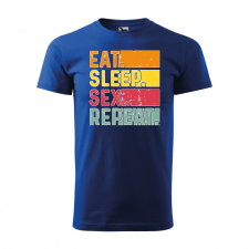  Póló Eat sleep sex repeat  mintával Kék M egyedi ajándék