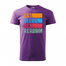 Póló Eat sleep sex repeat mintával - Lila XXXL méretben ajándéktárgy